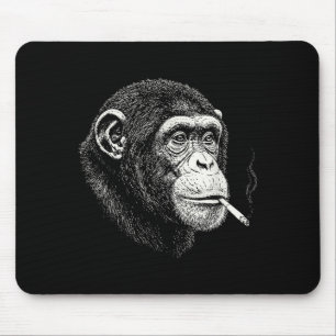 Grappige rokende chimpansee _ y2k aap meme vintage muismat