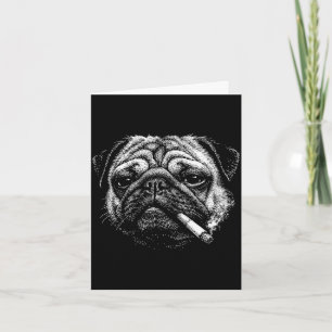 Grappige rokende pug sigaret meme rokerige hond  kaart