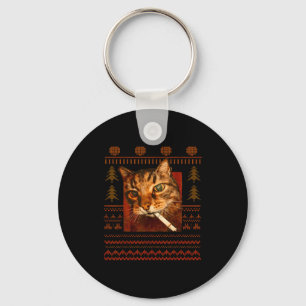 Grappige Rokkende Kat Meme Kerstmis Lelijk Voor Ma Sleutelhanger