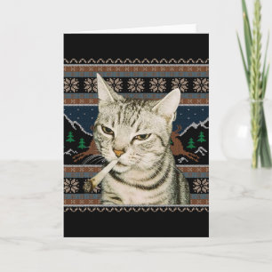 Grappige Rokkende Kat Meme Kerstmis Lelijke Trui K Kaart