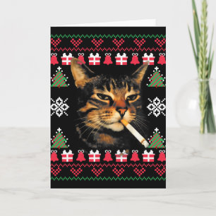 Grappige Rokkende Kat Meme Lelijke Kersttrui Voor Kaart