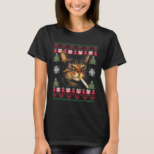 Grappige Rokkende Kat Meme Lelijke Kersttrui Voor T-shirt