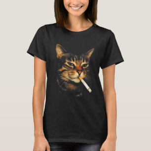 Grappige Rokkende Kat Sigaret Kitten Meme Stomme H T-shirt