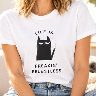 Grappige Rokkende Kat Trendy Citaat Sarcastische H T-shirt