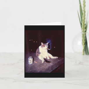 Grappige Rokkende Meme Sigaret Kitten Brainrot Dom Kaart