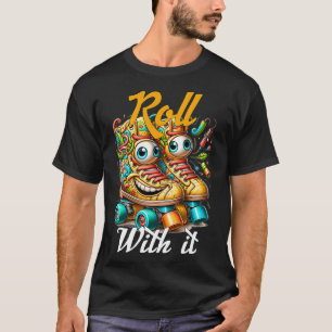 Grappige Roll met het New York rolschaatsen oude s T-shirt