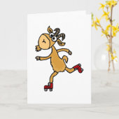 Grappige rolschaatsgeit zondebok kaart (Gele Bloem)