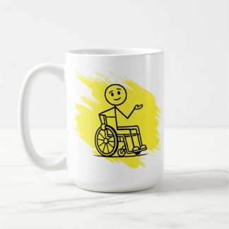 Grappige rolstoel humor douane fabrieksgarantie mo koffiemok