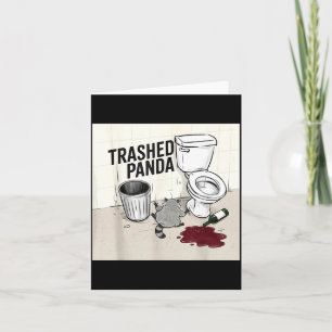Grappige rommelende panda wasbeer wordt dronken kaart