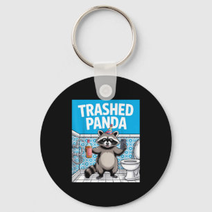 Grappige rommelige panda wasbeer wordt dronken 1ff sleutelhanger
