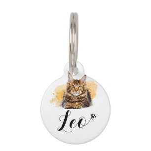 Grappige Ronde Identificatietag voor Kattenliefheb Huisdierpenning