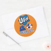 grappige ronde sticker "UGH MENSEN!!" (Envelop)