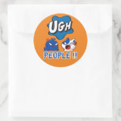 grappige ronde sticker "UGH MENSEN!!" (Tas)