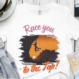 Grappige rotsklimmer Boulderen - Race naar de To T-shirt