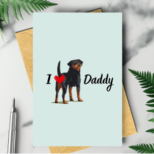 Grappige Rottweiler Dog Bum Butt Heart Fathers Day Kaart