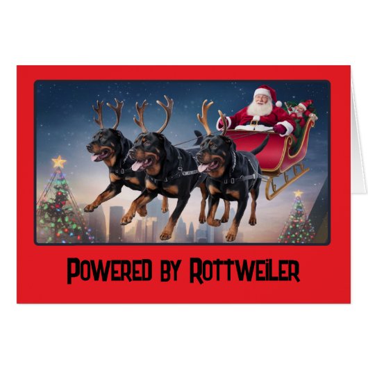 Grappige Rottweiler Hond Kerstmis (Voorkant Horizontaal)