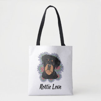Grappige Rottweiler Kunst 'Rottie Love' Draagtas