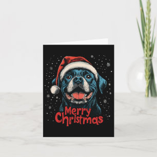 Grappige Rottweiler Santa Merry Christmas Rottie L Kaart