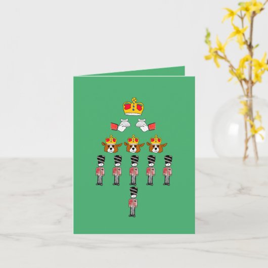 Grappige Royal British Engeland kerst Kaart (Gele Bloem)