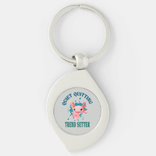 Grappige Roze Axolotl Rustig Stoppen Trend Setter Sleutelhanger