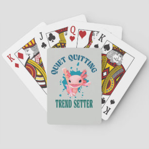 Grappige Roze Axolotl Stille Stopzetter Trendsette Pokerkaarten
