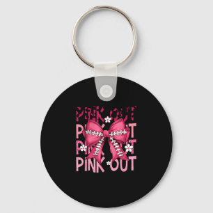 Grappige roze borstkanker game day ondersteuning sleutelhanger