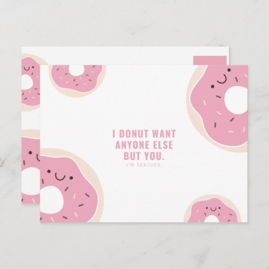 Grappige Roze en Witte Donut Briefkaart