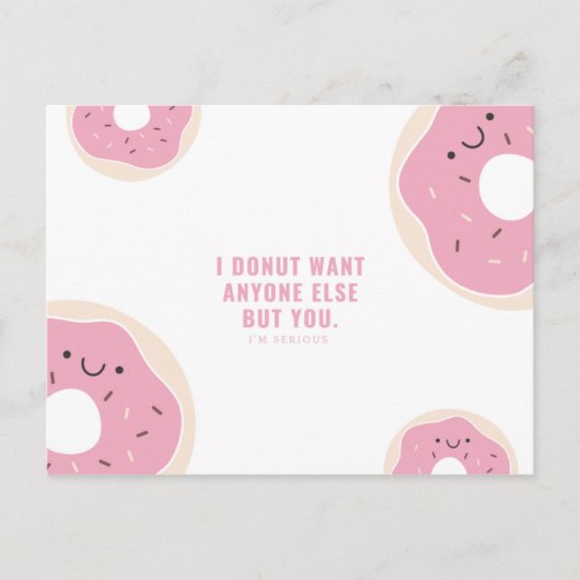 Grappige Roze en Witte Donut Briefkaart (Voorkant)