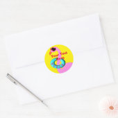 Grappige roze flamingo gepersonaliseerd ronde sticker (Envelop)