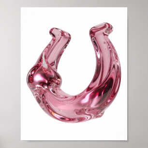 Grappige Roze GLAZEN HOEF IJZER Ontwerp Poster
