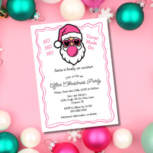 Grappige Roze Kerstman Bubble Gum Feest na Kerstmi Kaart