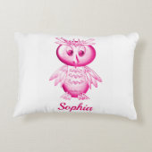 Grappige Roze Uil Persoonlijke kinderen Accent Kussen (Achterkant)