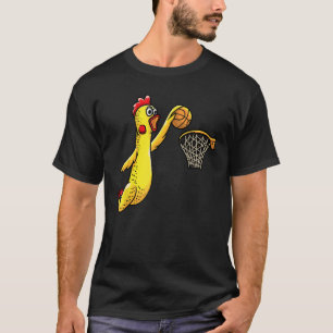 Grappige rubber kip die basketbalspeler speelt Sp T-shirt
