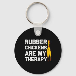 Grappige Rubber Kip Geschenk Mannen Vrouwen Rubber Sleutelhanger