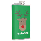 Grappige Rudolf rendier Kerstfeest drankfles Heupfles (Rechts)