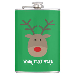 Grappige Rudolf rendier Kerstfeest drankfles Heupfles