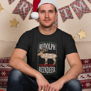Grappige Rudolph-cartoons - De Rode Vlees Rendier T-shirt