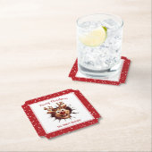 Grappige Rudolph doorbreken Tekst Kerstmis Kartonnen Onderzetters (Insitu)