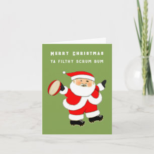 Grappige Rugby Kerst Feestdagen Kaart