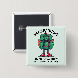 Grappige Rugzakker Vierkante Button 5,1 Cm