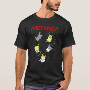 Grappige Ruimte Astronaut Kat Mannen Vrouwen Kinde T-shirt