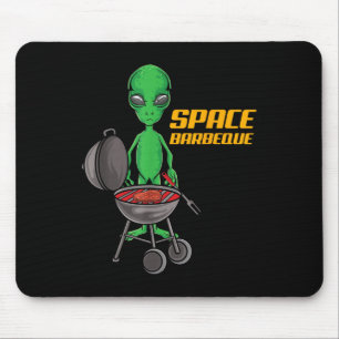 Grappige Ruimte Barbecue Alien Grill Chef BBQ _1 Muismat