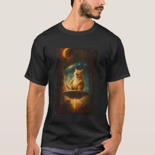 Grappige ruimte, kat UFO Alien, ontvoering astrona T-shirt