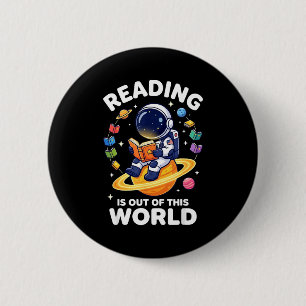 Grappige ruimtelectuur is buitenaardse boeken ronde button 5,7 cm