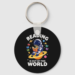 Grappige ruimtelectuur is buitenaardse boeken sleutelhanger