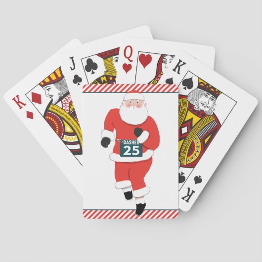 Grappige Running Christmas Playing Cards Pokerkaarten (Achterkant)