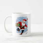 Grappige Running Santa Claus Koffiemok (Links)
