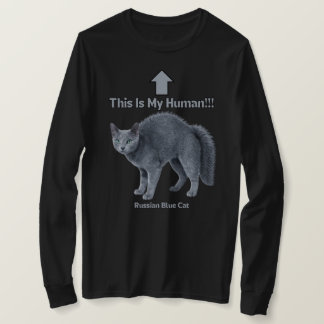 Grappige Russische Blauwe Kat – Dit is mijn Mens T-shirt