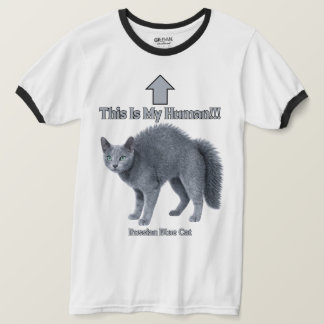 Grappige Russische Blauwe Kat – Dit Is Mijn Mens T-shirt