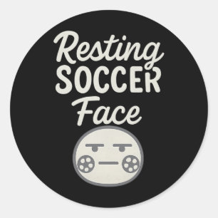 Grappige Rustende Voetbalgezicht Voetbalfan Nieuwi Ronde Sticker
